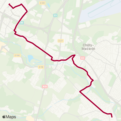 Substitution Tramway Bus de substitution Tramway T12 map