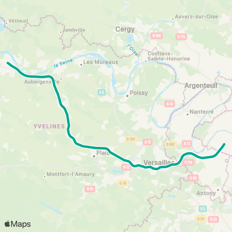 SNCF Gare Montparnasse <>︎ Mantes-la-Jolie • Dreux • Rambouillet map