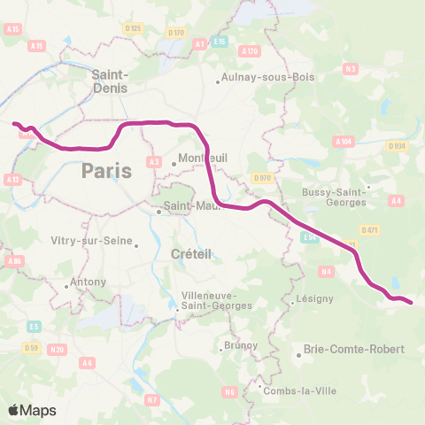 RATP/SNCF Haussmann-St-Lazare <>︎ Chelles-Gournay • Tournan map
