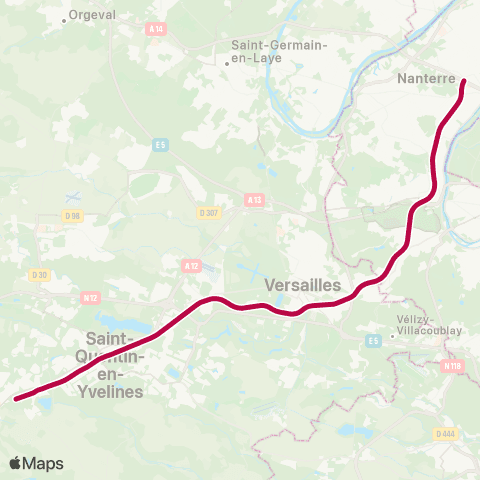 SNCF La Défense <>︎ La Verrière map