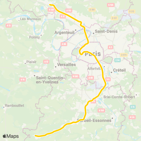 RATP/SNCF Pontoise • Versailles • St-Quentin <>︎ Massy-Palaiseau • Dourdan • St-Martin-d'Étampes map