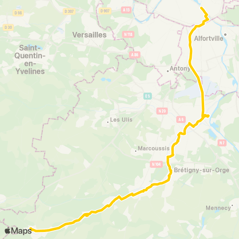 Substitution RER RATP/SNCF Bus de substitution RER C map