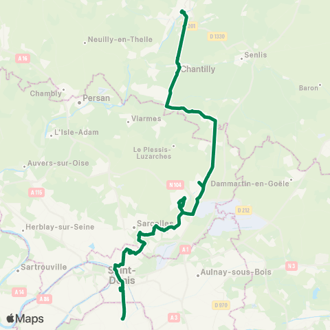Substitution RER RATP/SNCF Bus de substitution RER D map