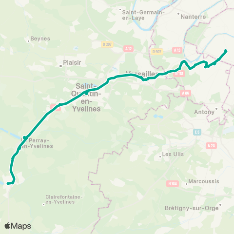 Substitution Transilien/TER SNCF Bus de substitution Train N map
