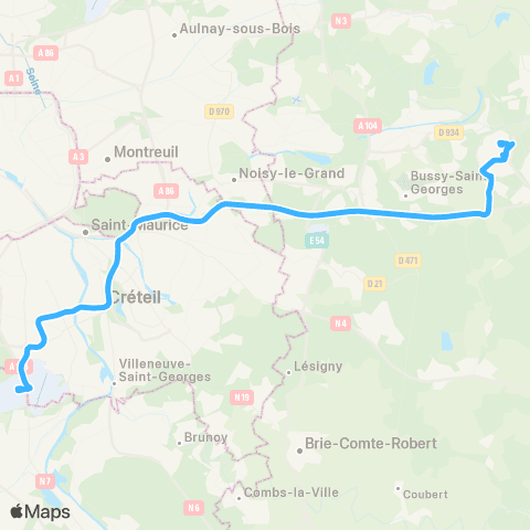 Île-de-France Mobilités Chessy Nord - Quai C <> Orly 4 map