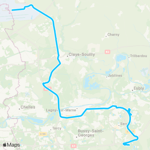 Île-de-France Mobilités Villages Nature <> Terminal 2ef map