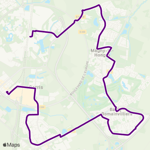 Île-de-France Mobilités Chessy N. - Quai J <> Gare de Val d'Europe map