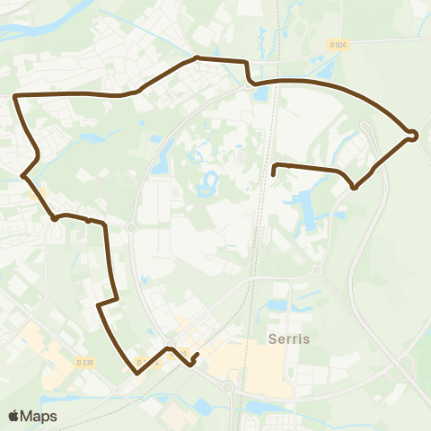 Île-de-France Mobilités Gare de Val d'Europe <> Chessy N. - Dépose map