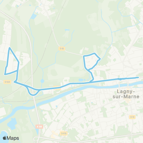 Île-de-France Mobilités Gare de Lagny Thorigny (Rue R. Poincaré) <> Gare de Lagny Thorigny (Rue R. Poincaré) map