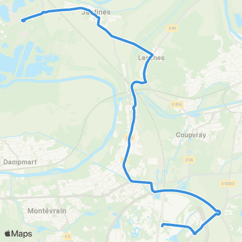 Île-de-France Mobilités Chessy Nord - Quai M <> Île de Loisirs map