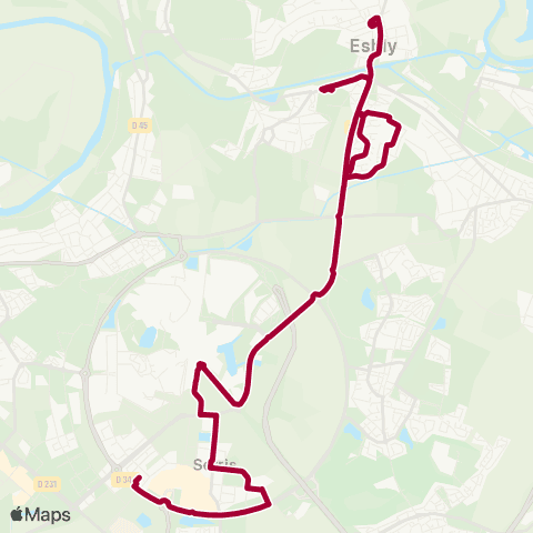 Île-de-France Mobilités Gare d'Esbly - Quai A <> Gare de Val d'Europe map