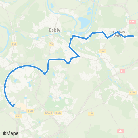 Île-de-France Mobilités Gare de Val d'Europe <> Philo map