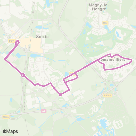 Île-de-France Mobilités Gare de Val d'Europe <> Gare de Val d'Europe map