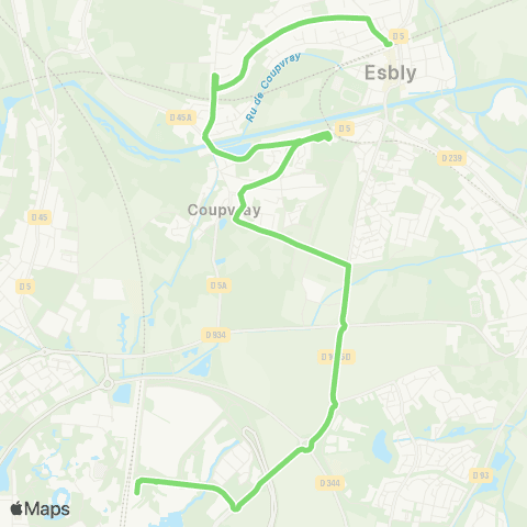 Île-de-France Mobilités Chessy N. - Quai G <> Gare d'Esbly (Quai B) map