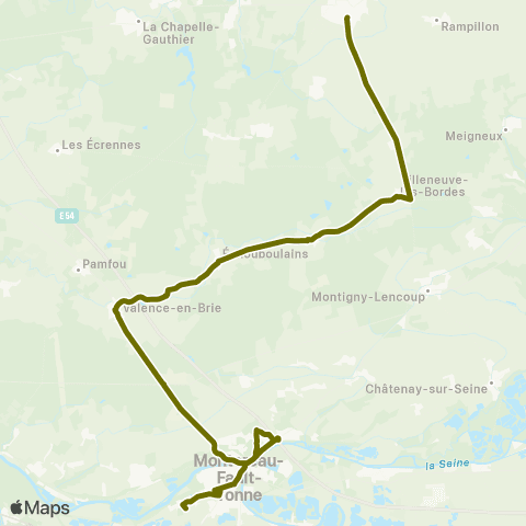 Île-de-France Mobilités Gare de Champagne-s/-Seine <> Collège Barthélémy map