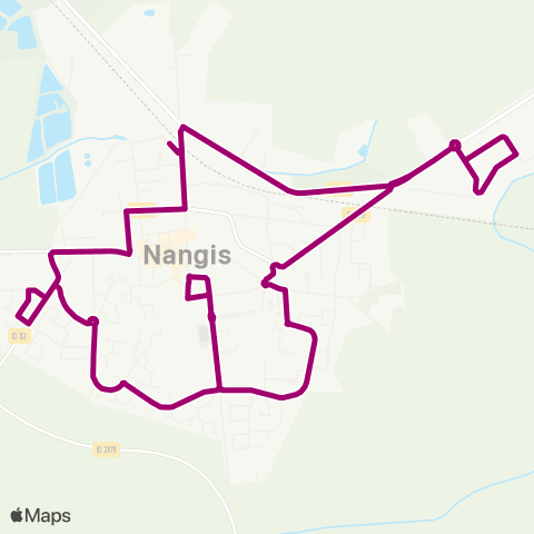 Île-de-France Mobilités Gare SNCF / Nangis <> Gare SNCF / Nangis map