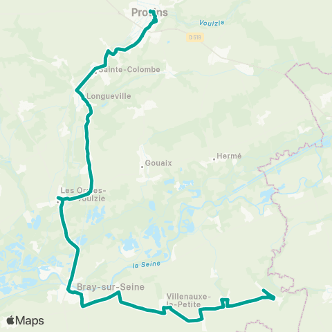 Île-de-France Mobilités Gare de Longueville <> Place Mérot map