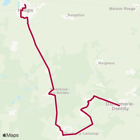 Île-de-France Mobilités Collège du Montois <> Collège Barthélémy map