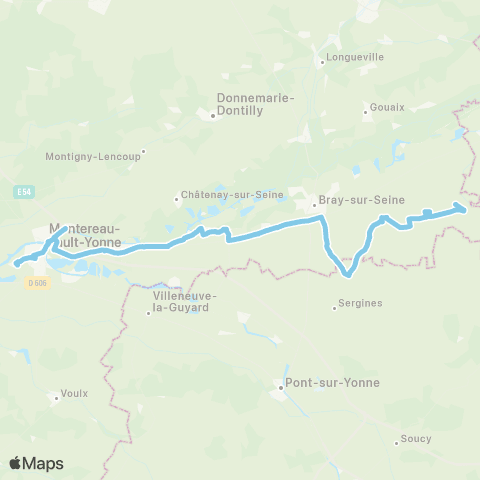 Île-de-France Mobilités Lycée Gustave Eiffel <> Place Mérot map