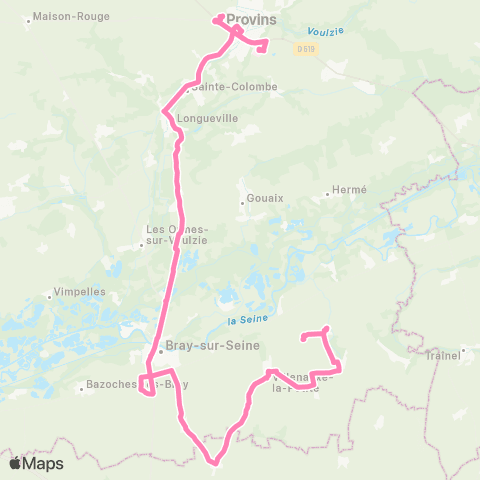 Île-de-France Mobilités Ville Haute <> Vernoy map