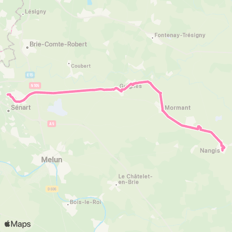 Île-de-France Mobilités Collège Barthélémy <> Gare de Lieusaint - Moissy map