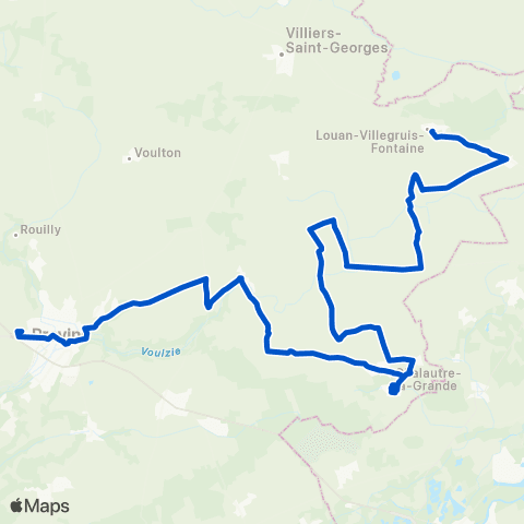 Île-de-France Mobilités Ville Haute Quai 3 <> Louan map