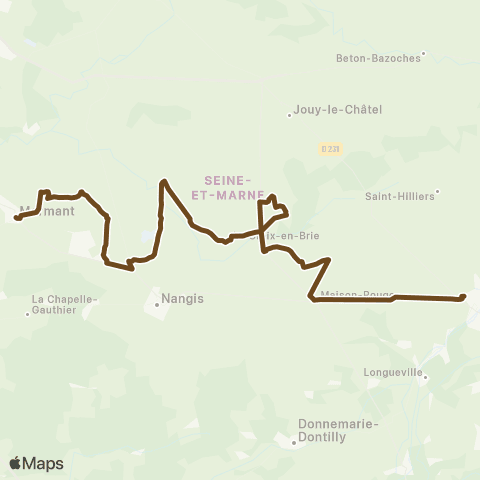 Île-de-France Mobilités Ville Haute Quai 5 <> Les Montils map