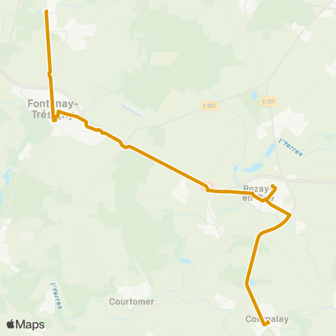 Île-de-France Mobilités Gare de Marles-en-Brie <> Lycée la Tour des Dames map