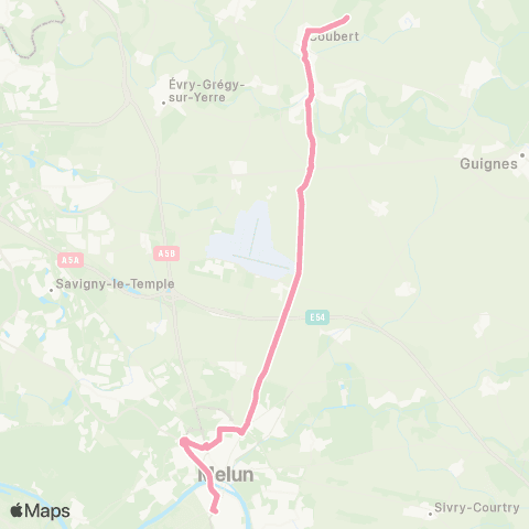 Île-de-France Mobilités Gare de Melun - Av. Général Leclerc / RD 606 <> Ctre de Réadaptation (Crra) map