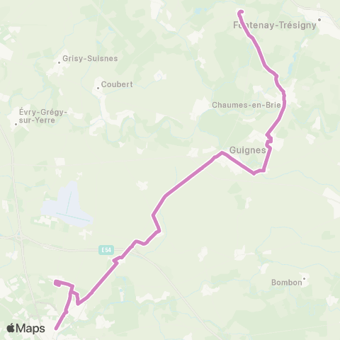 Île-de-France Mobilités Mairie <> Tribunal administratif / Melun map