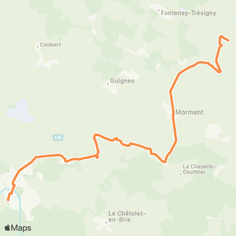Île-de-France Mobilités Gare de Melun - Av. Général Leclerc / RD 606 <> Lycée la Tour des Dames map