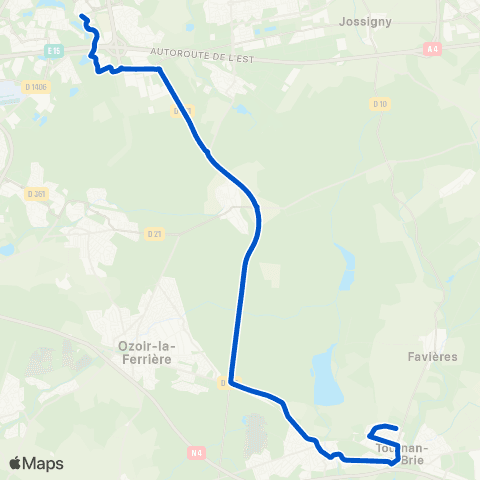 Île-de-France Mobilités Gare de Torcy <> Kipling map