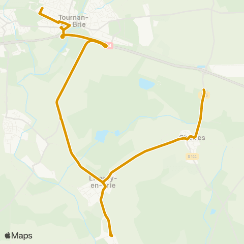 Île-de-France Mobilités Gare de Tournan <> Coffry map