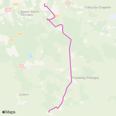 Île-de-France Mobilités Église <> Chessy Sud - Quai A (Dépose) map