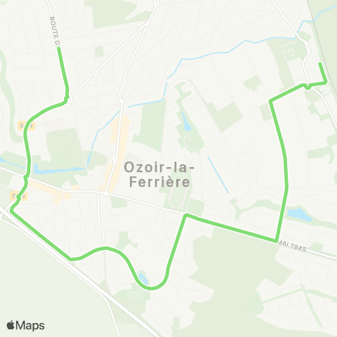 Île-de-France Mobilités Poirier <> Gare d'Ozoir-la-Ferrière map