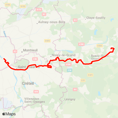Île-de-France Mobilités Gare de Lyon - Van Gogh <> Chessy N. - Dépose map