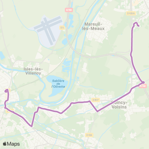 Île-de-France Mobilités Collège de la Dhuis <> Gare d'Esbly - Quai A map