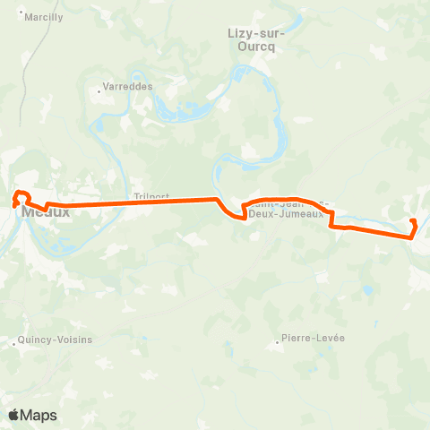 Île-de-France Mobilités Lycée Pierre de Coubertin <> Gare de la Ferté-sous-Jouarre (Quai I) map