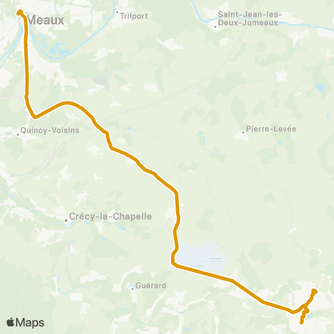 Île-de-France Mobilités Gare de Coulommiers <> Gare de Meaux (Dépose) map