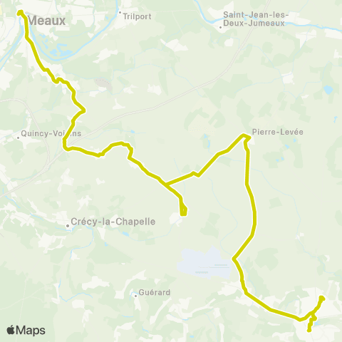Île-de-France Mobilités Gare de Meaux (Quai e) <> Chicotets map