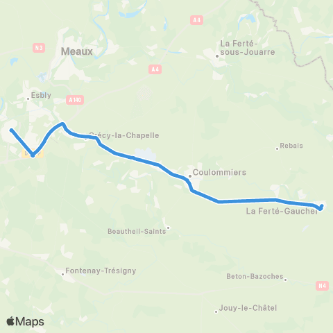 Île-de-France Mobilités Chessy Sud - Quai d <> Gambetta map