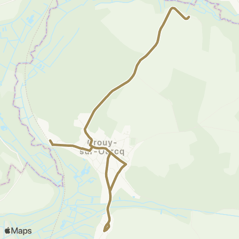 Île-de-France Mobilités Gare de Crouy-sur-Ourcq <> La Chaussée map