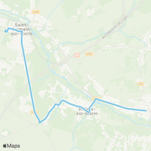 Île-de-France Mobilités Collège Stéphane Hessel <> Gare de Crécy-la-Chapelle (Dépose) map