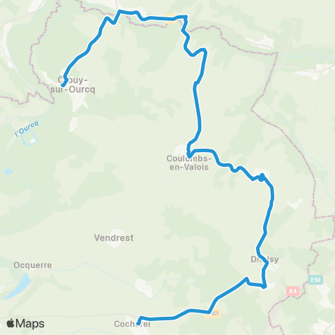 Île-de-France Mobilités Collège le Champivert <> Centre map