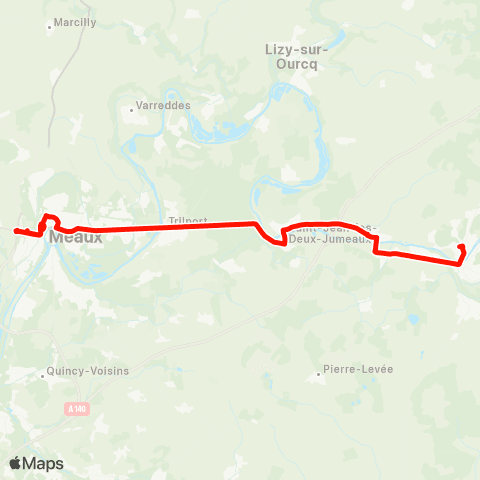 Île-de-France Mobilités Gare de la Ferté-sous-Jouarre (Quai J) <> Gare de Meaux (Dépose) map