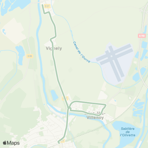 Île-de-France Mobilités Rue des Prés <> Gare d'Esbly - Quai A map