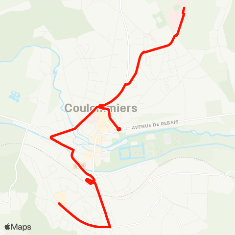 Île-de-France Mobilités Hôpital <> Vaux Centre Commercial map