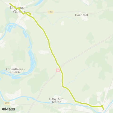 Île-de-France Mobilités Gare de la Ferté-sous-Jouarre (Quai G) <> Mairie map