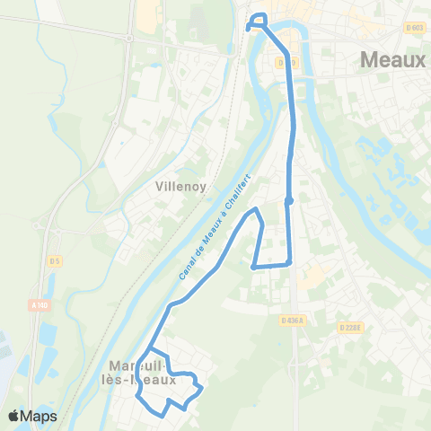 Île-de-France Mobilités Gare de Meaux Quai 3 <> Gare de Meaux (Dépose) map