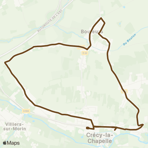 Île-de-France Mobilités Gare de Crécy la Chapelle (Quai B) <> Gare de Crécy-la-Chapelle (Dépose) map